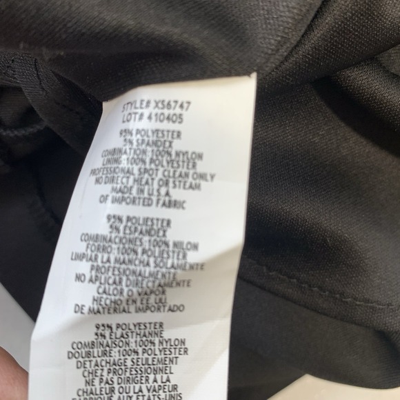 Vtg Xscape Black Dress Ruched Lace Top Empire Below Knee Sz 12 Y2K Formal USA - Picture 11 of 12